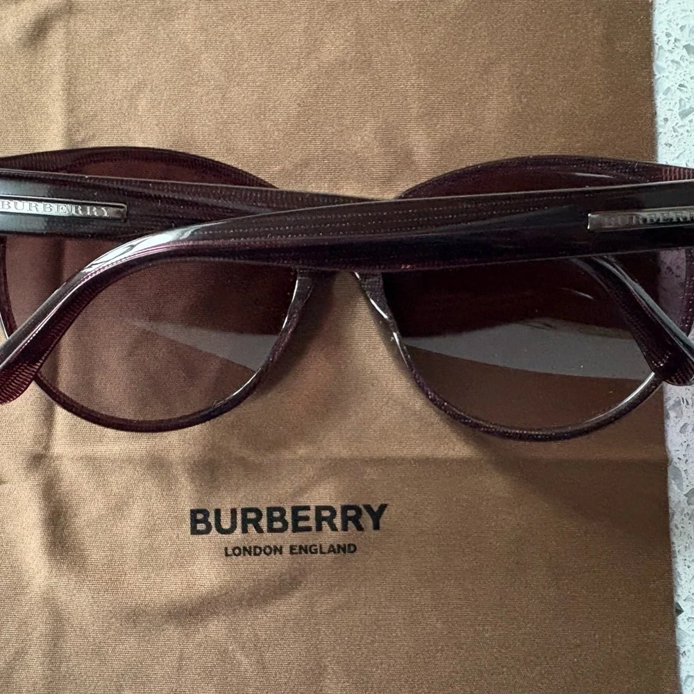 BURBERRY Plum Cat Eye Sunglasses - Picture 9 of 12